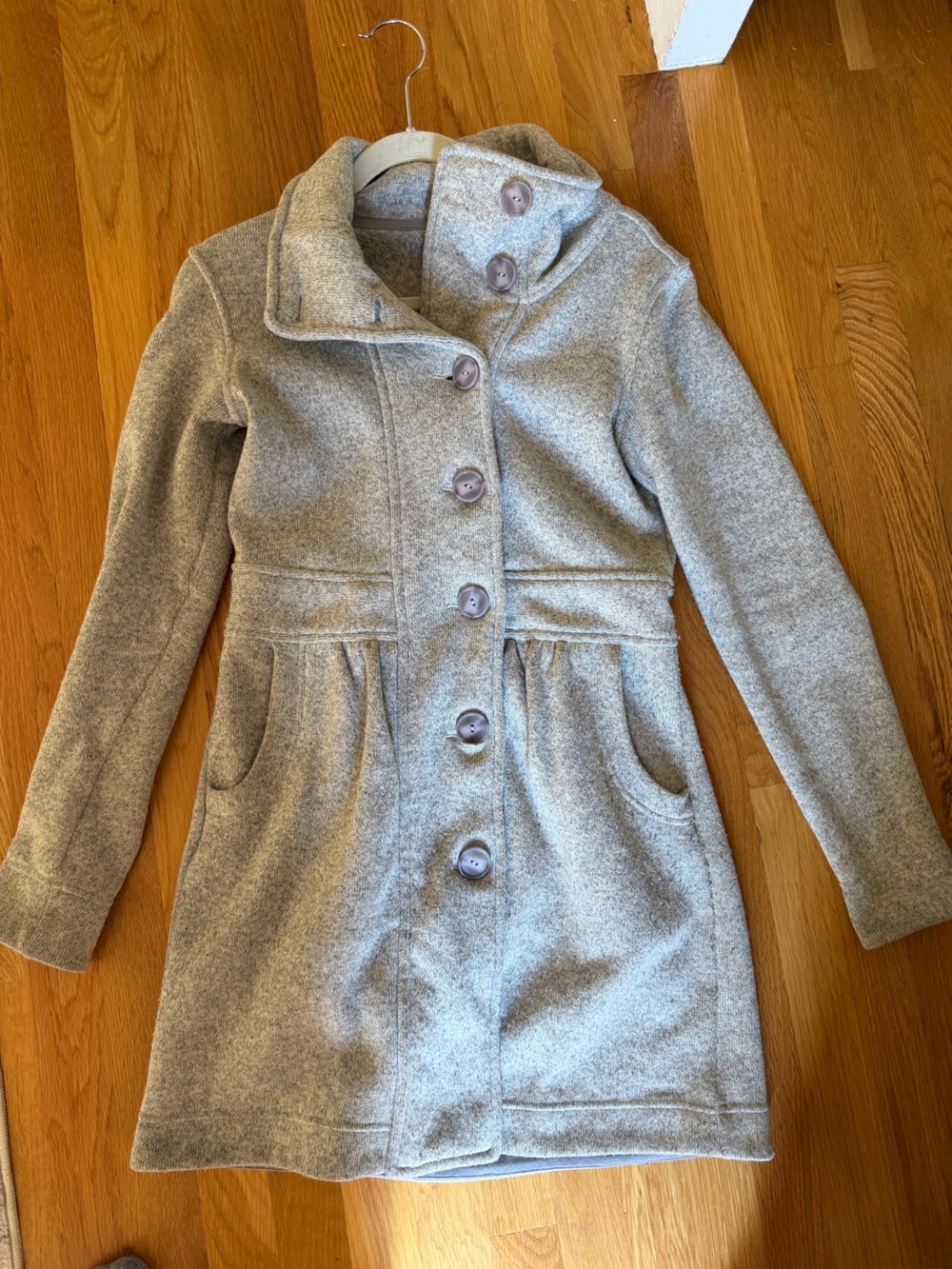 Patagonia Light Gray Wool-Blend Pea Coat